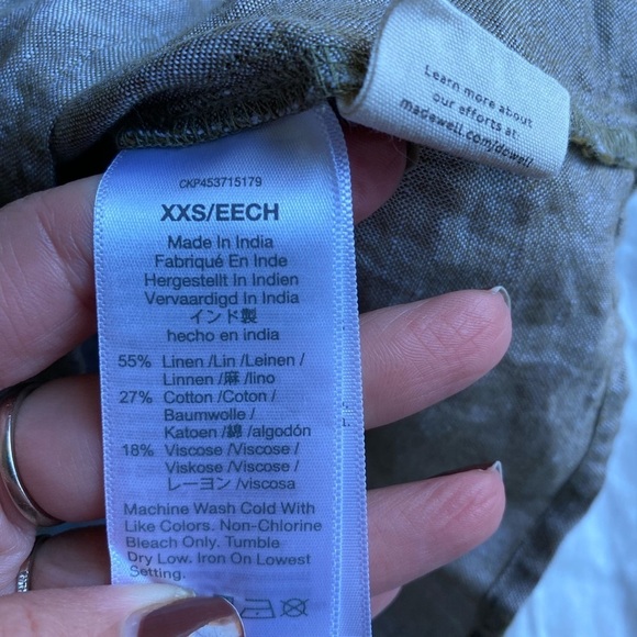 Madewell Women’s Linen-Blend Alexandra Button-Front Mini Dress Taupe Size XXS - Picture 8 of 9